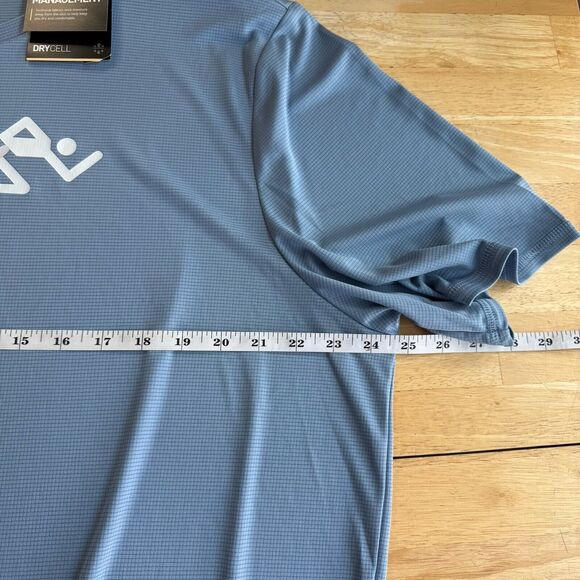 PUMA Gym Work Out Sporty Short Sleeve Athletic Textured T -Shirt Blue XXL NEW - Picture 11 of 12